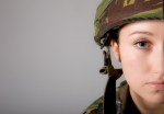 Half Face Army Girl Portrait